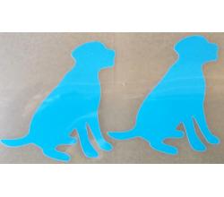 2 Buegelpailletten Hund(2) Neon blau